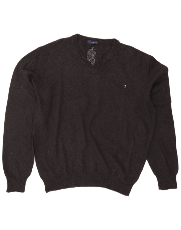 Ανδρικό πουλόβερ Trussardi Jeans με V λαιμόκοψη 3XL Γκρι