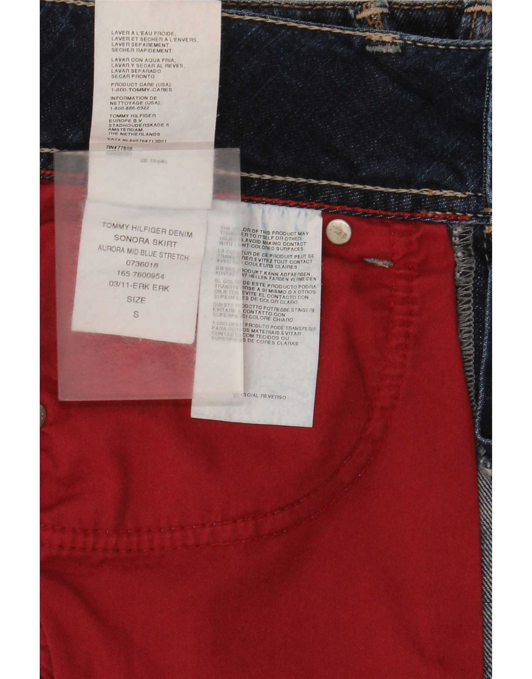Tommy Hilfiger Γυναικεία Τζιν Φούστα Μικρή W27 Μπλε Βαμβακερή