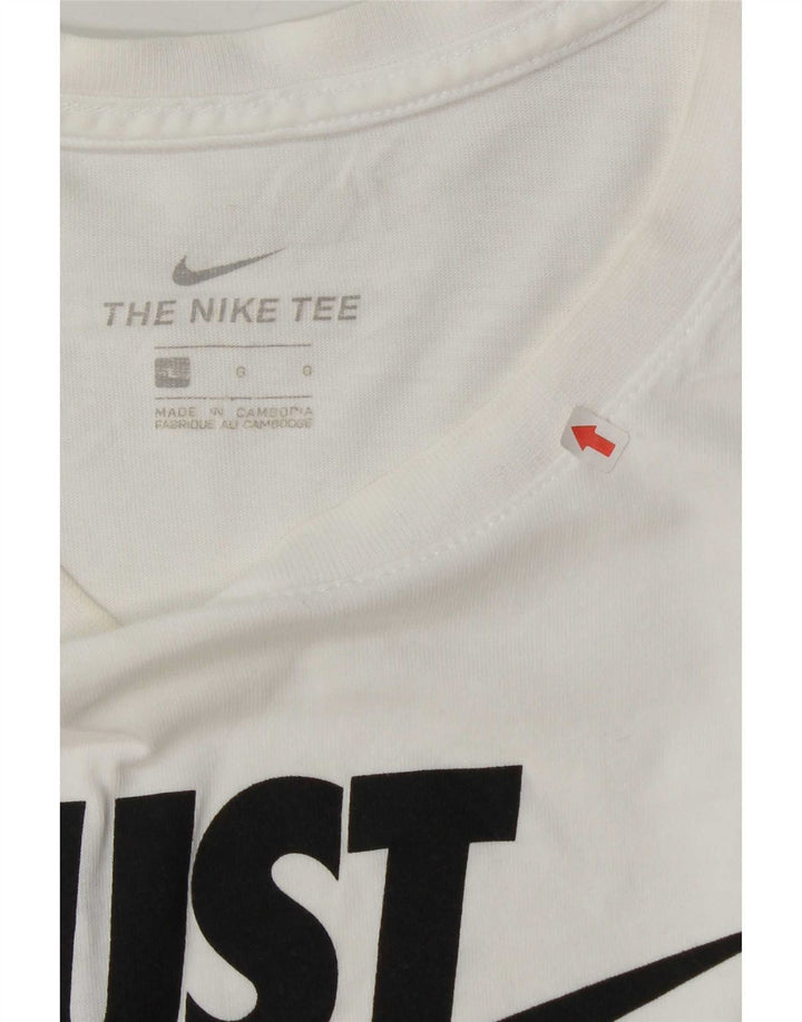 Ανδρικό γραφικό μπλουζάκι Nike, μεγάλο λευκό βαμβακερό
