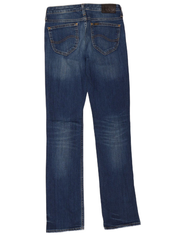 Lee Womens Marlin Straight Jeans W28 L33 Blue Cotton