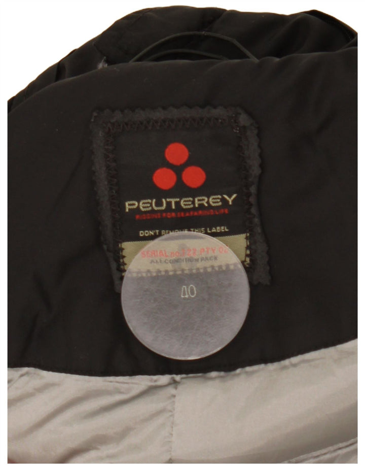 PEUTEREY Γυναικείο παλτό με κουκούλα IT 40 Small Black Polyamide