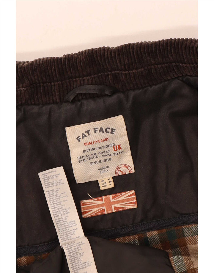 Fat Face Γυναικείο κερωμένο βαμβακερό πανωφόρι UK 12 Medium Black