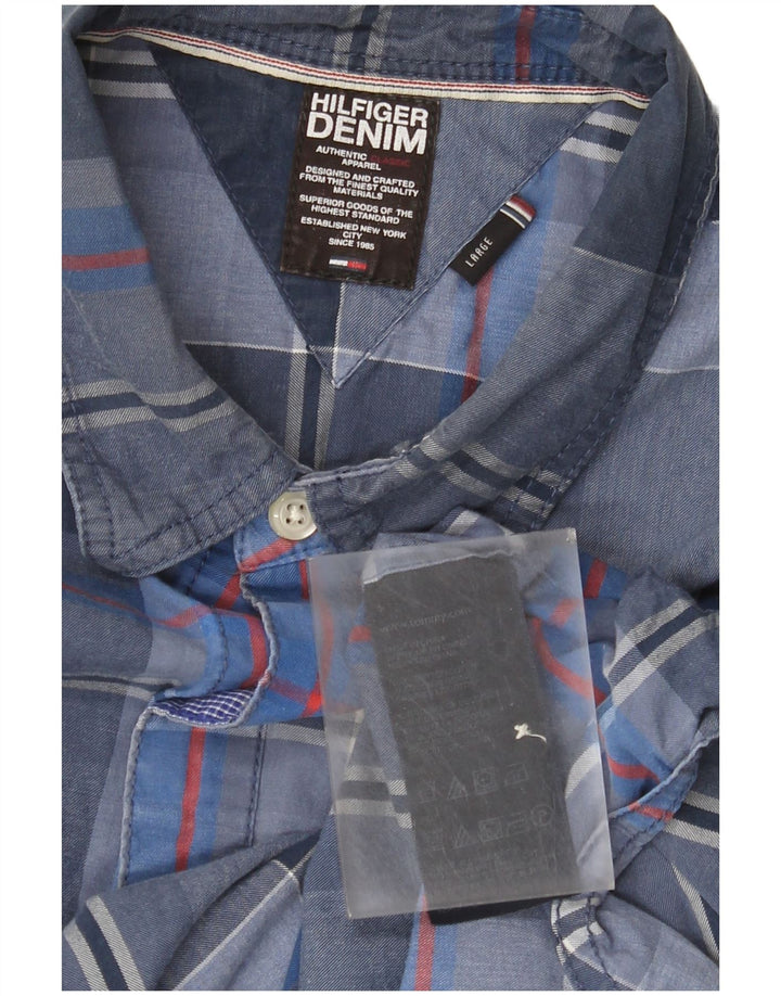 Ανδρικό πουκάμισο Tommy Hilfiger Large Blue Check Cotton