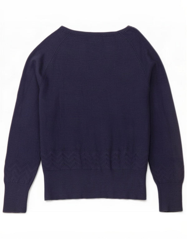 Weird Fish Γυναικεία Ζακέτα Πουλόβερ UK 10 Small Navy Blue Cotton