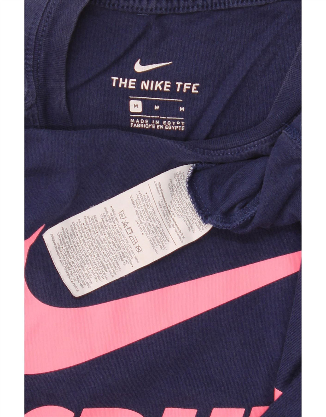 Ανδρικό γραφικό μπλουζάκι Nike, μεσαίο βαμβακερό μπλε ναυτικό