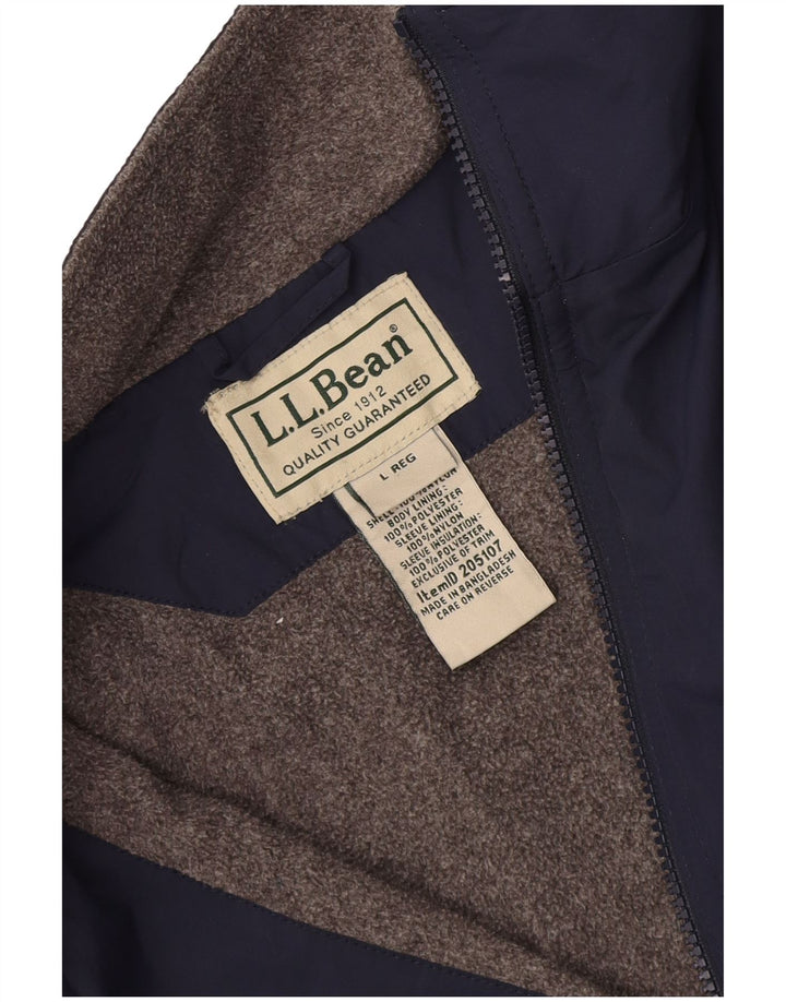 L.L.Bean Ανδρικό Bomber Jacket UK 40 Large Navy Blue Polyester