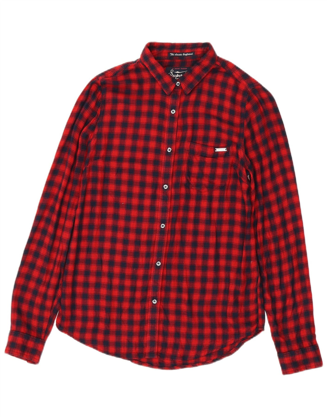 Γυναικείο φανελένιο πουκάμισο SUPERDRY UK 6 XS Red Check Viscose