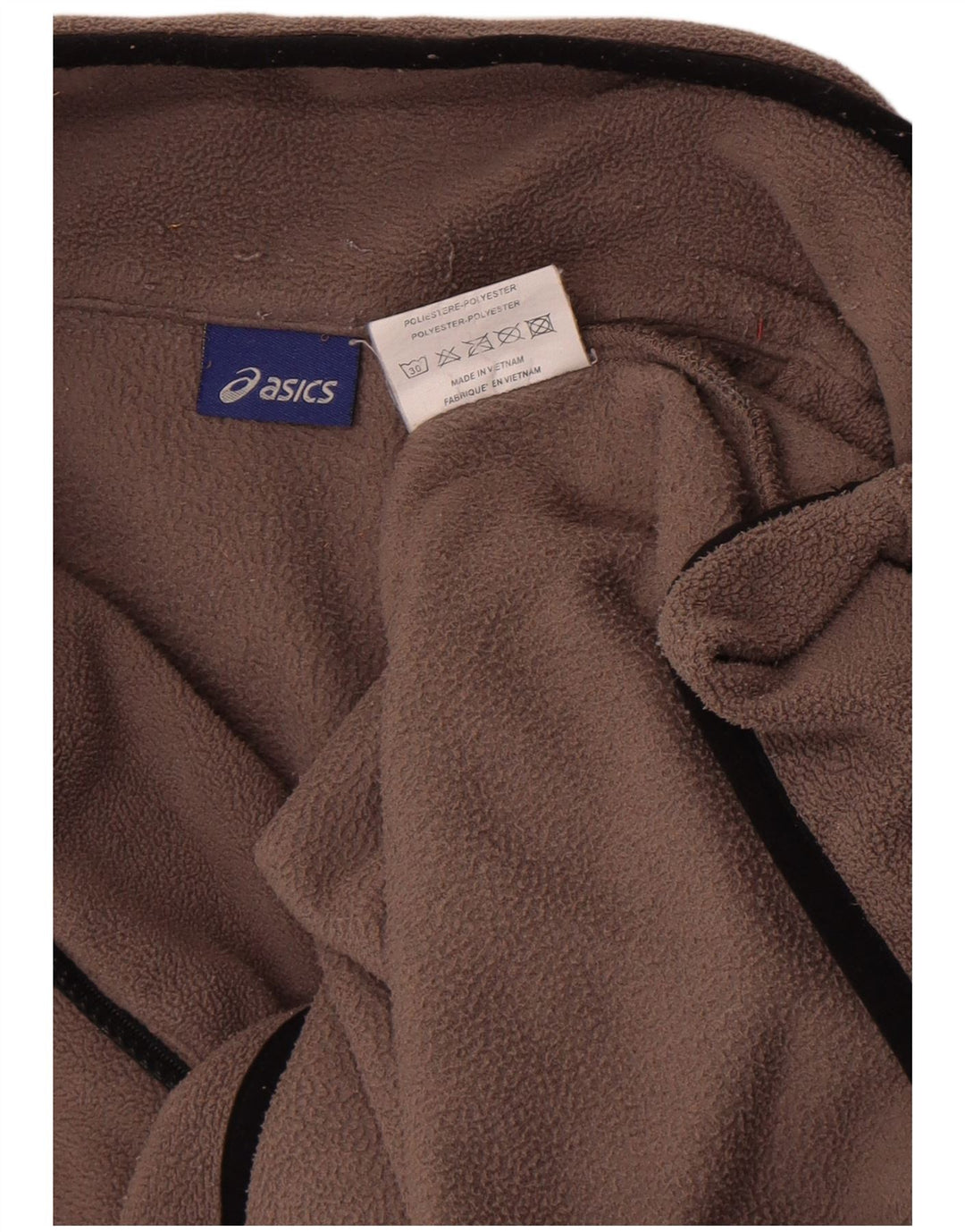 Asics Ανδρικό φερμουάρ Fleece Jumper με μεγάλο καφέ πολυεστέρα