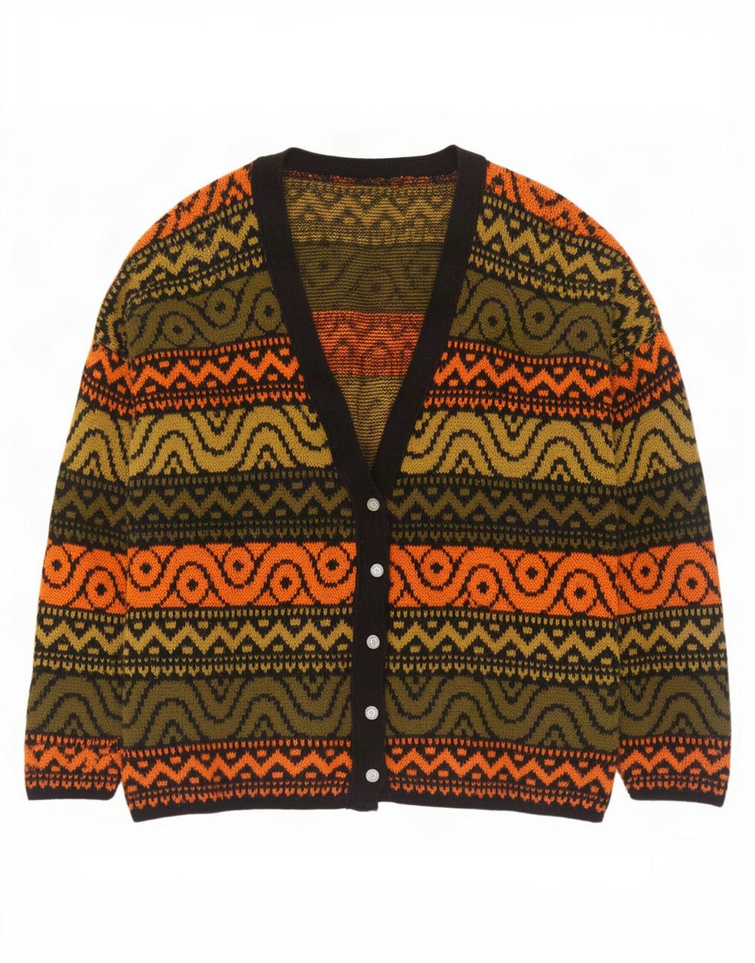 Vintage γυναικείο υπερμεγέθη Ζακέτα UK 18 XL Πολύχρωμο γεωμετρικό