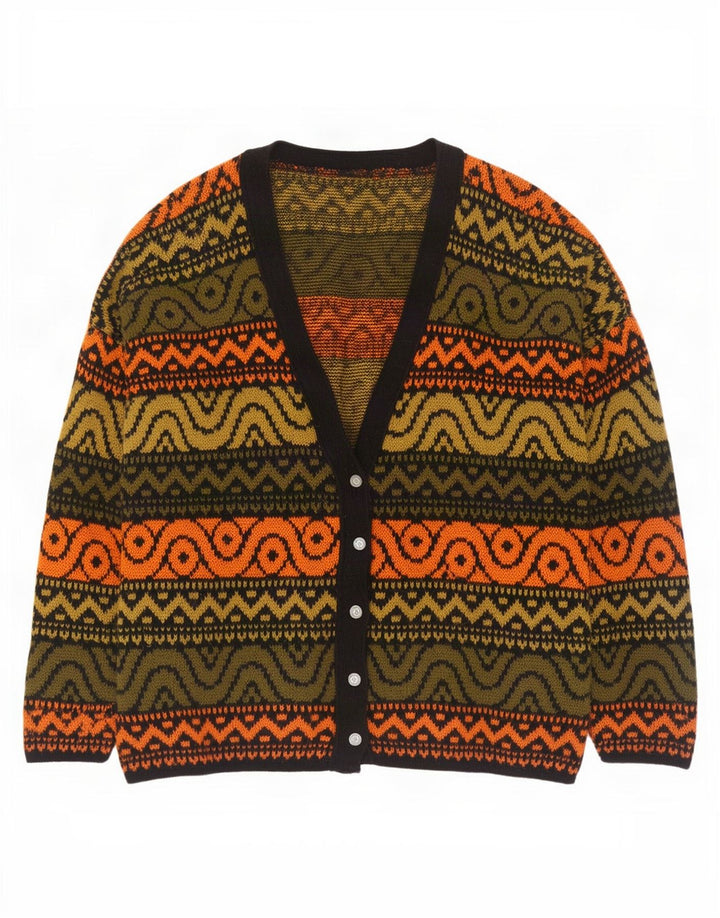 Vintage γυναικείο υπερμεγέθη Ζακέτα UK 18 XL Πολύχρωμο γεωμετρικό