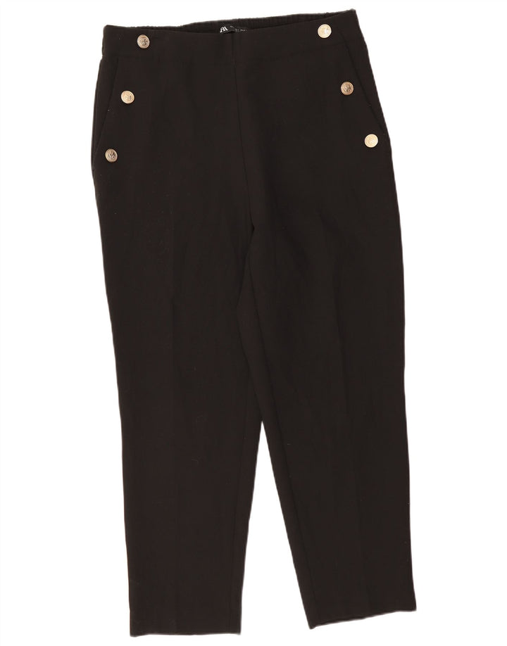 Zara Γυναικείο κωνικό παντελόνι Chino μεγάλο W33 L27 μαύρο πολυεστέρα