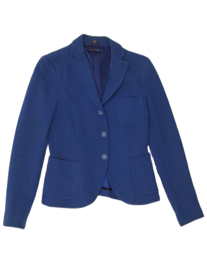 Trussardi Γυναικείο Μπουφάν Blazer 3 Κουμπιών IT 40 Μικρό Μπλε Βαμβακερό