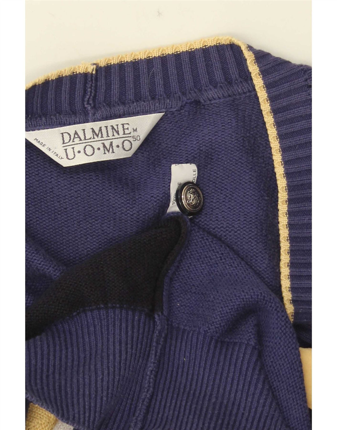 Ανδρικό πουλόβερ DALMINE Ζακέτα IT 50 Μεσαίο μπλε μπλε χρώματος βαμβακερό