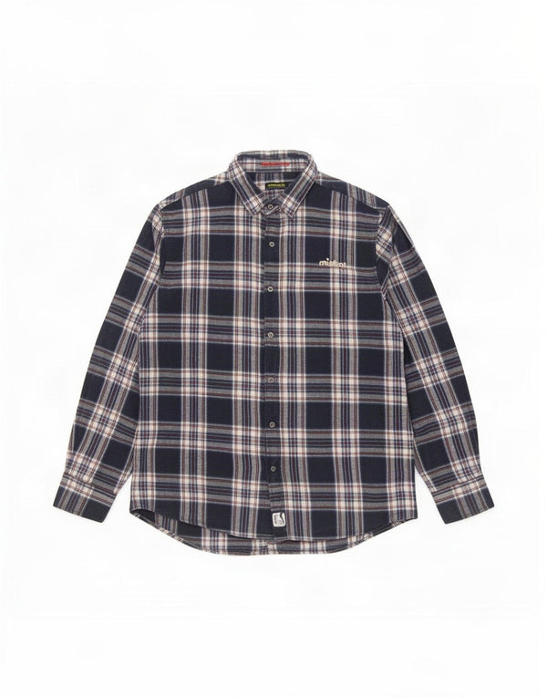 Ανδρικό φανελένιο πουκάμισο Mistral 2XL Navy Blue Check Cotton