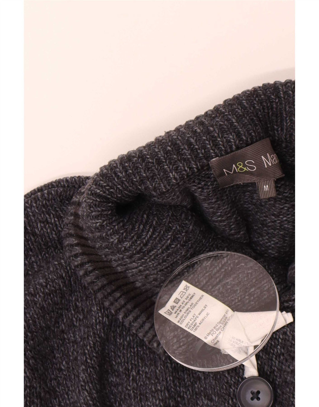 Marks & Spencer Ανδρικό πουλόβερ με κουμπιά πουλόβερ με μεσαίο μπλέ μπλέ