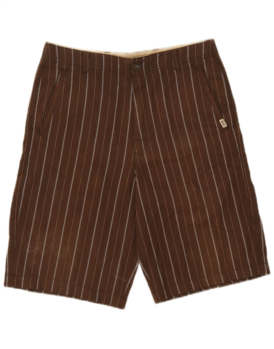 Vans Ανδρικό σορτς Chino W28 Μικρό καφέ ριγέ πολυεστέρα