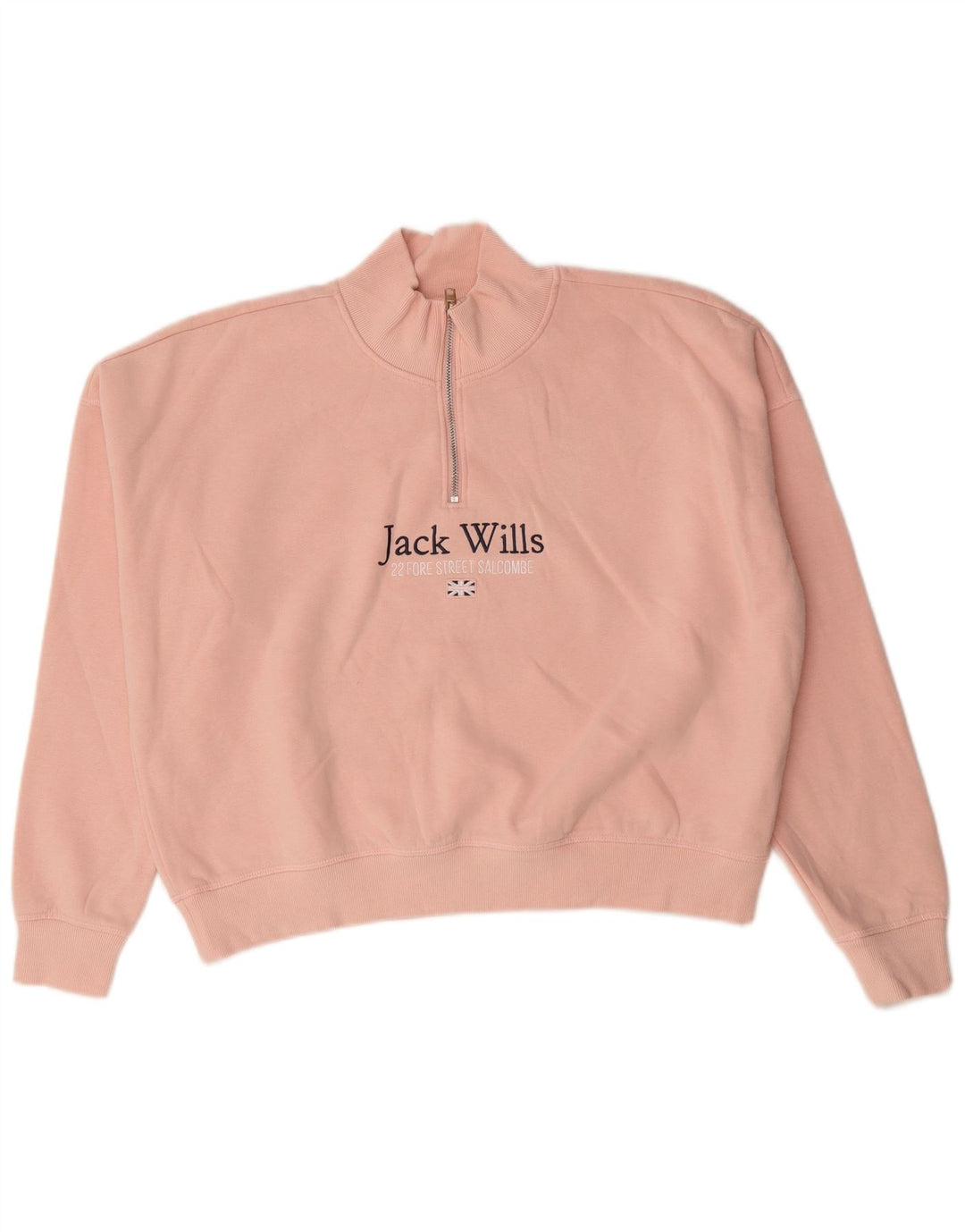 Jack Wills Γυναικείο Γραφικό Φούτερ Jumper UK 14 Large Pink