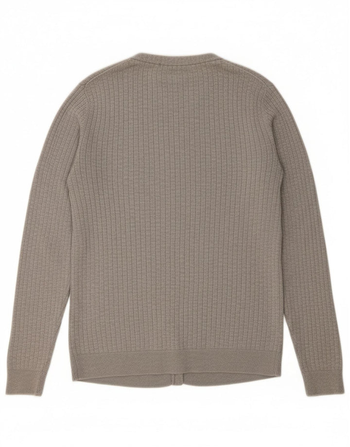 IZOD Womens Cardigan Sweater UK 16 Large Grey Cotton Vintage Izod and Second-Hand Izod from Messina Hembry 