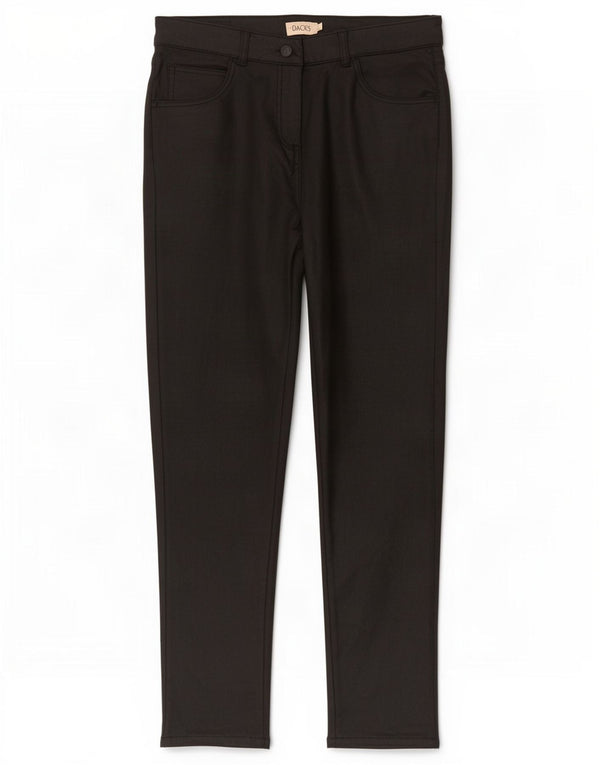 Dack's γυναικείο κερωμένο λεπτό παντελόνι IT 48 XL W32 L30 μαύρο βαμβακερό