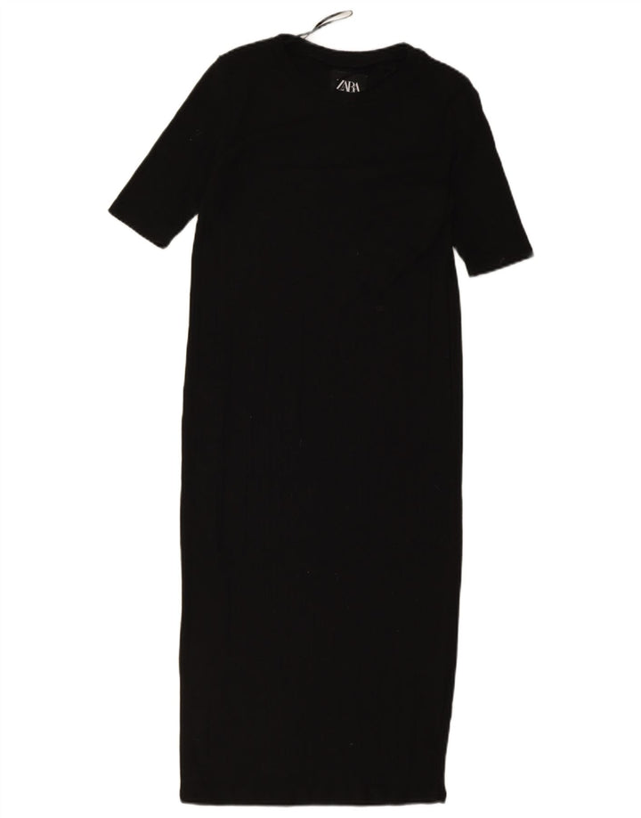 Zara Γυναικείο Maxi Φόρεμα UK 8 Small Black Polyester