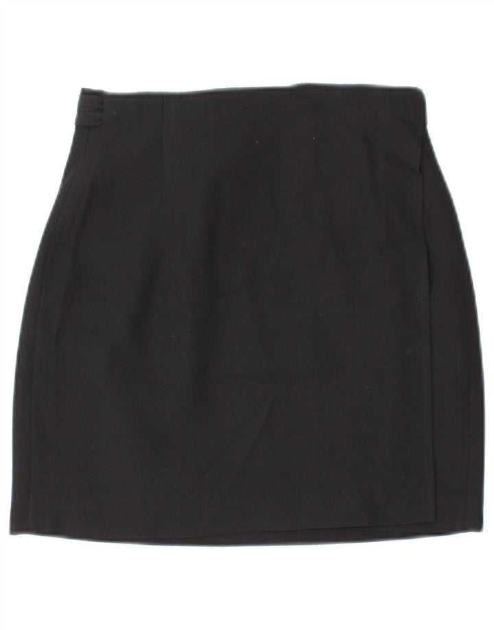 Γυναικεία Mini Wrap Φούστα VINTAGE IT 42 Medium W26 Black Wool