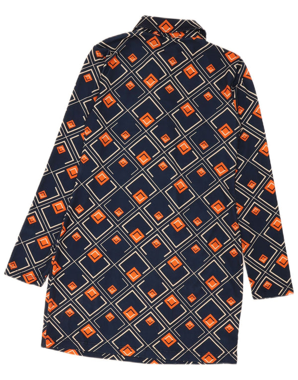 Zara Γυναικείο πουλόβερ Φόρεμα UK 12 Medium Navy Blue Geometric