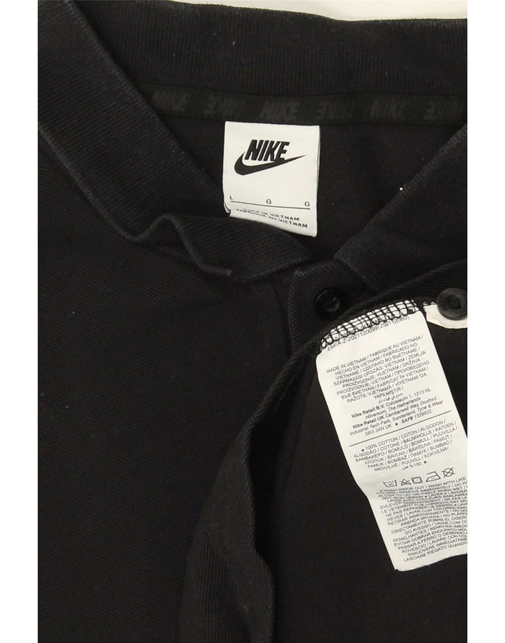 Ανδρικό μπλουζάκι πόλο Nike μεγάλο μαύρο βαμβακερό