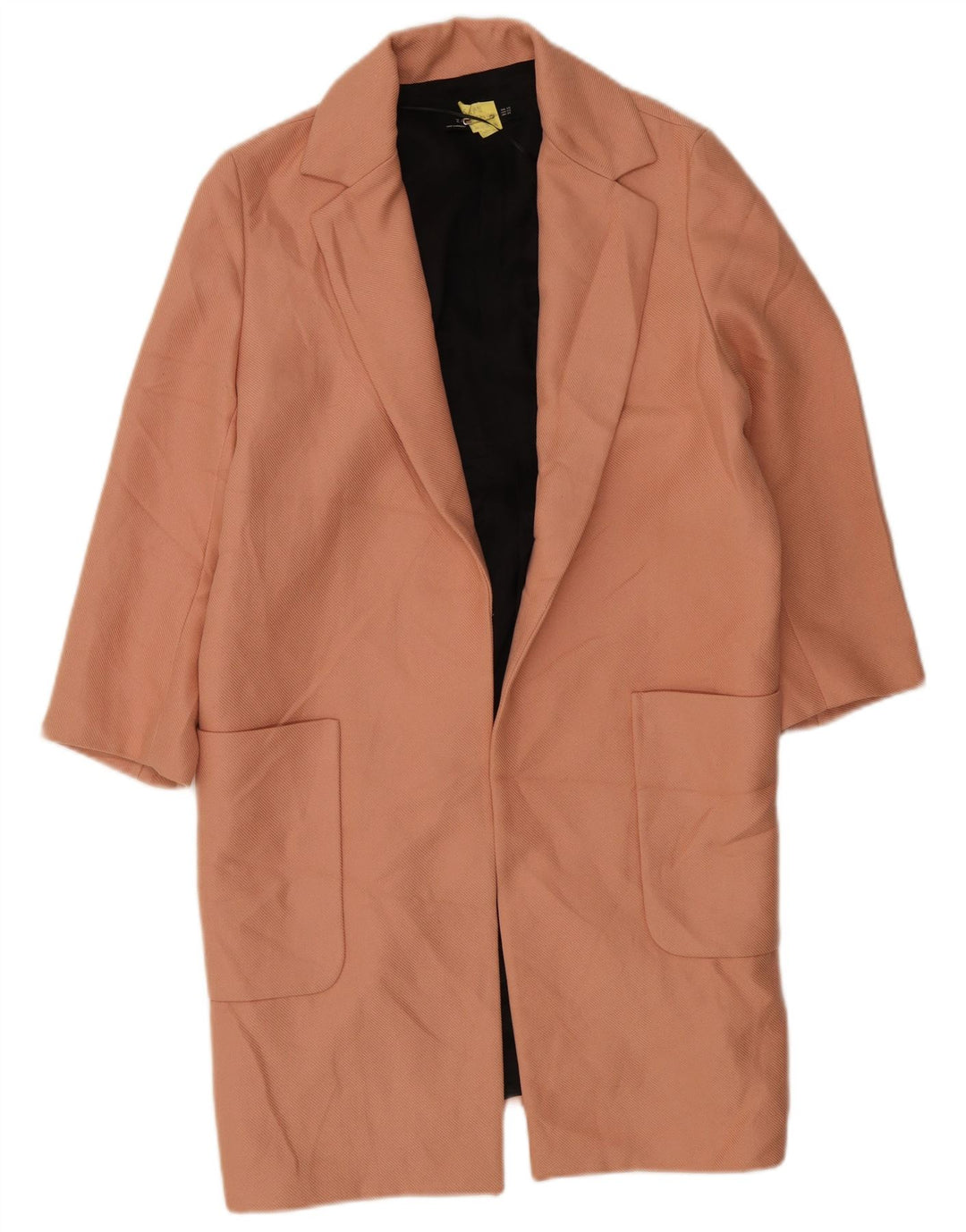 Zara Γυναικείο Oversized Longline Open Blazer Jacket UK 6 XS Pink Polyester