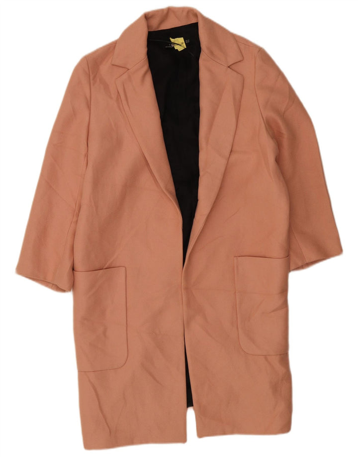 Zara Γυναικείο Oversized Longline Open Blazer Jacket UK 6 XS Pink Polyester