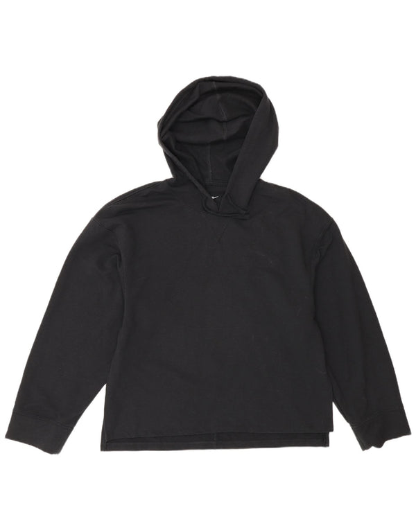 Nike Womens Yoga Relaxed Fit Hoodie Jumper UK 6 XS Black Polyester