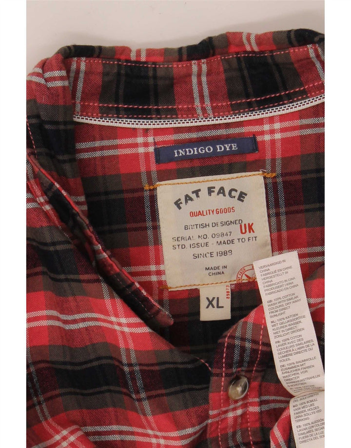 Ανδρικό φανελένιο πουκάμισο Fat Face XL Red Check Cotton
