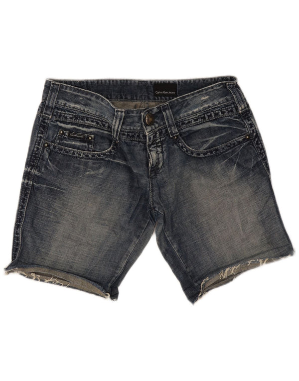 Γυναικείο τζιν σορτς Calvin Klein W30 μεσαίο μπλε βαμβακερό