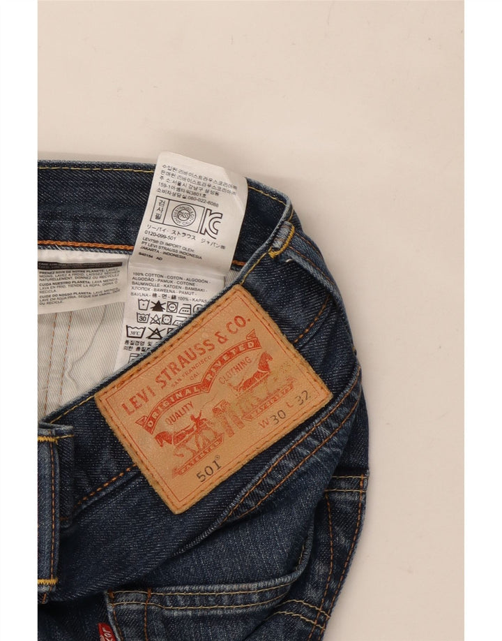 LEVI'S Ανδρικό τζιν 501 ίσιο W30 L32 Navy Blue Cotton