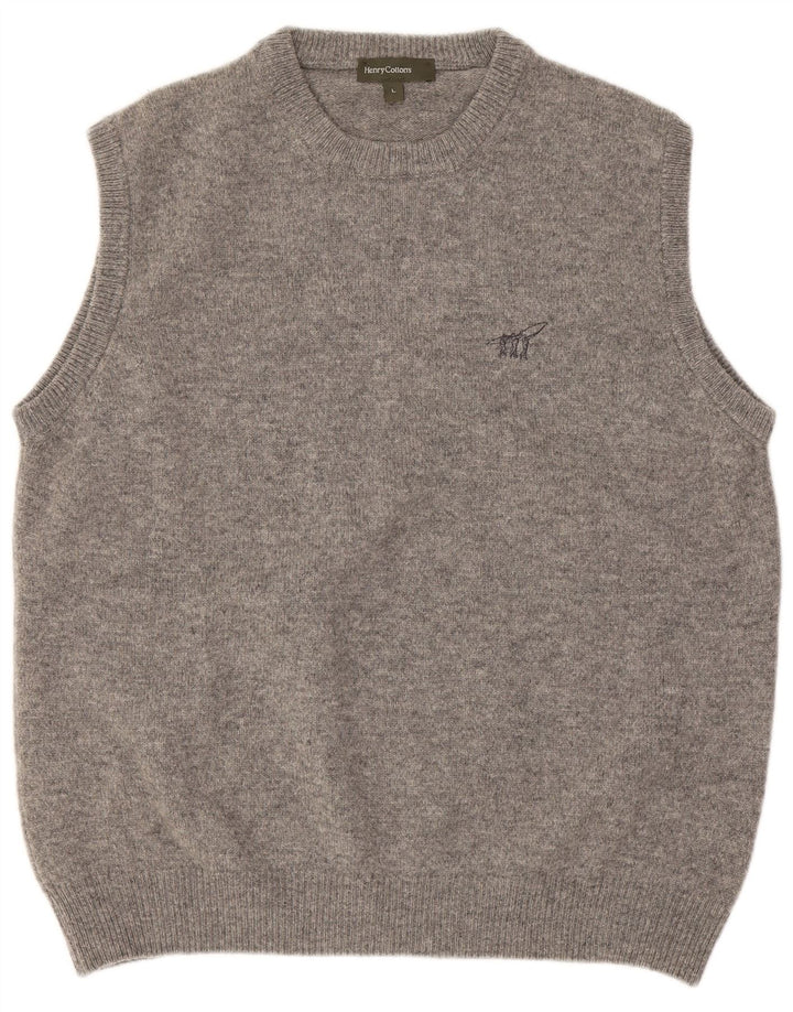 Ανδρικό γιλέκο Henry Cottons Tank Top Μεγάλο γκρι παρθένο μαλλί