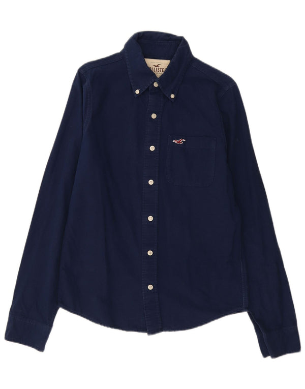 Ανδρικό πουκάμισο HOLLISTER Small Navy Blue Βαμβακερό
