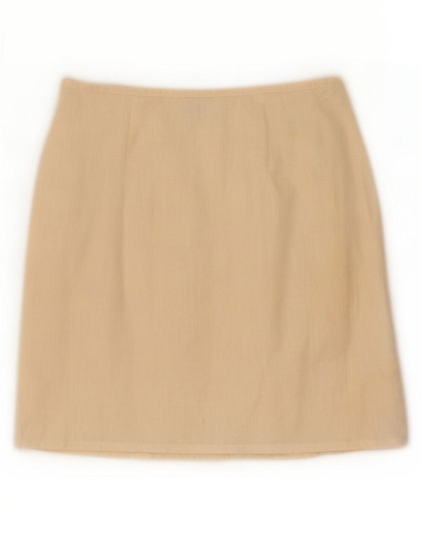 Benetton Womens Mini Wrap Skirt IT 44 Medium W28 Beige Cotton