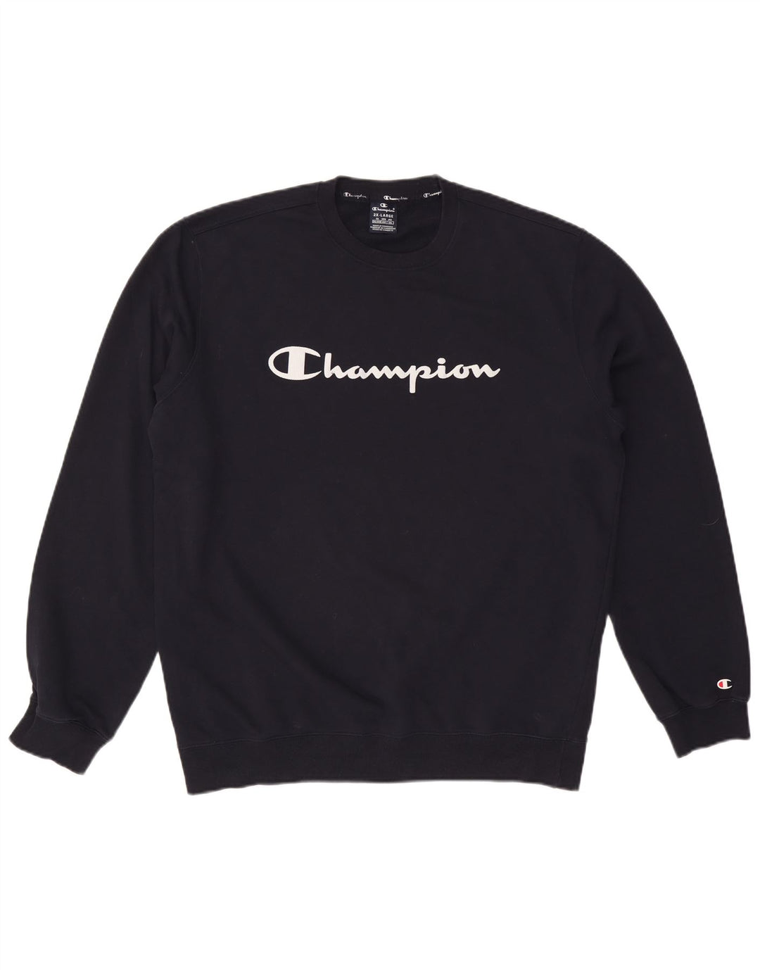 CHAMPION Γραφικό Ανδρικό Φούτερ Jumper 2XL Navy Blue Cotton