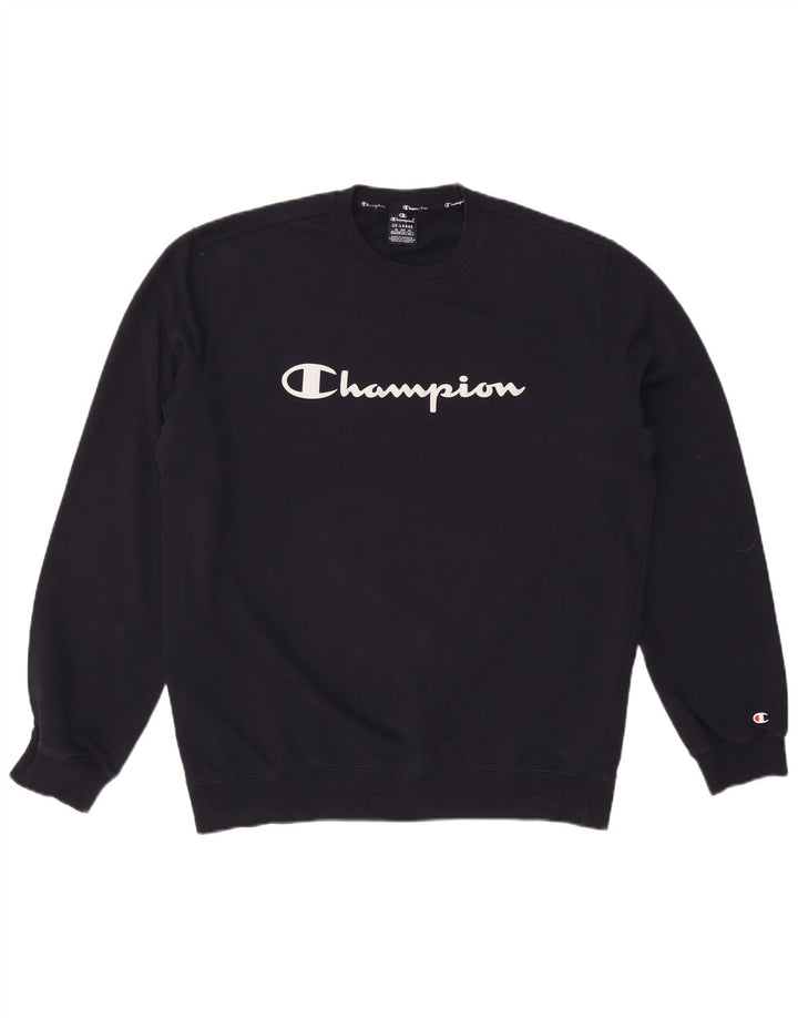CHAMPION Γραφικό Ανδρικό Φούτερ Jumper 2XL Navy Blue Cotton