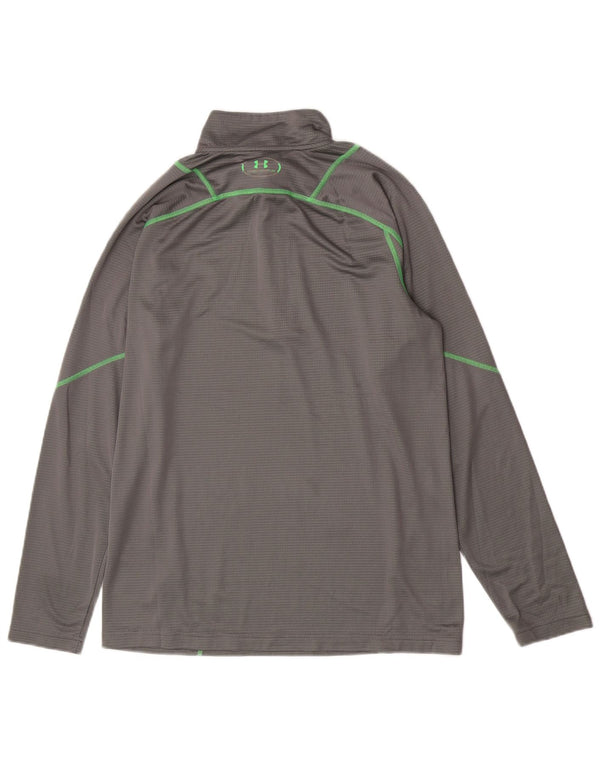 Under Armour Ανδρική μπλούζα με φερμουάρ με μακρυμάνικο μεγάλο γκρι πολυεστερικό σπορ