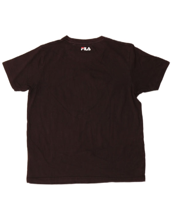 Fila Boys Graphic T-Shirt Top 13-14 ετών Μαύρο Βαμβακερό