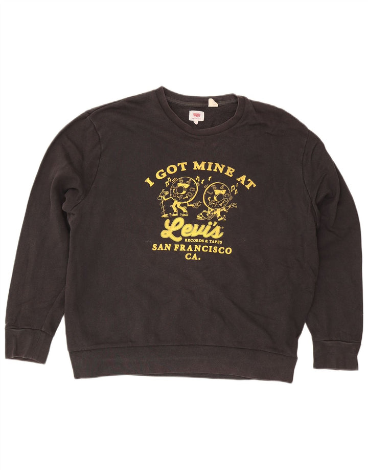 Ανδρικό γραφικό φούτερ Levi's Jumper 2XL Μαύρο βαμβακερό