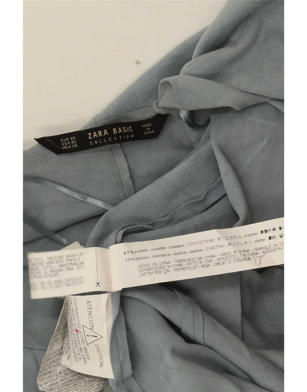 Zara Γυναικεία Ασύμμετρη Ζακέτα Τοπ UK 6 XS Μπλε Πολυεστέρας