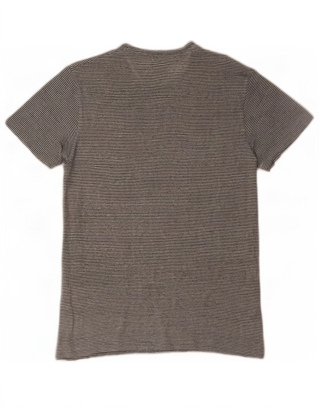 Zara Ανδρικό T-Shirt Top Μικρό Λευκό Ριγέ λινό