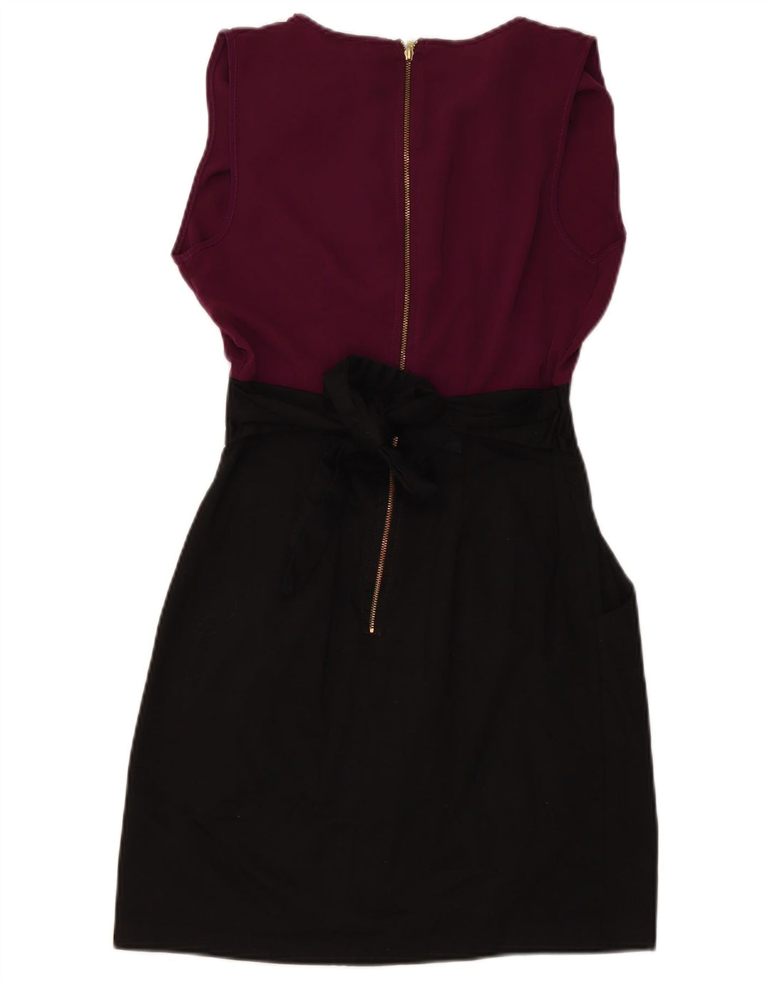 Γυναικείο αμάνικο φόρεμα ντουλάπα UK 10 Small Black Colourblock Βαμβακερό