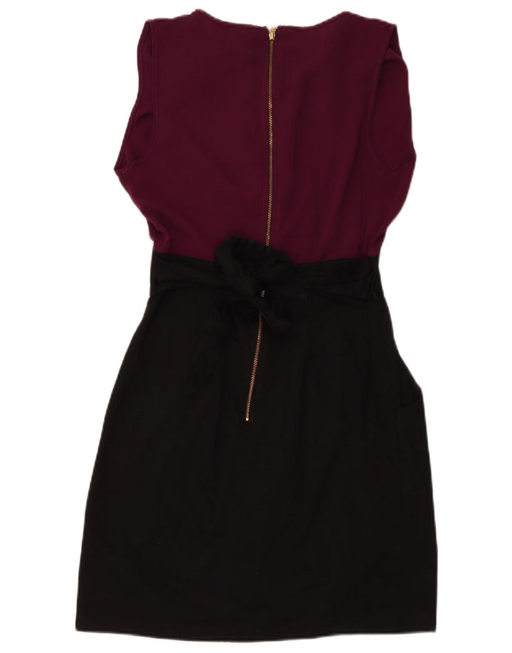 Γυναικείο αμάνικο φόρεμα ντουλάπα UK 10 Small Black Colourblock Βαμβακερό