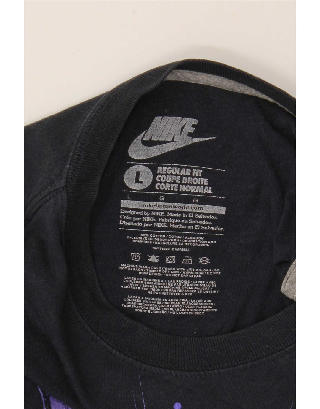 Ανδρικό μπλουζάκι Nike Regular Fit με γραφικό μπλουζάκι, μεγάλο μαύρο βαμβακερό