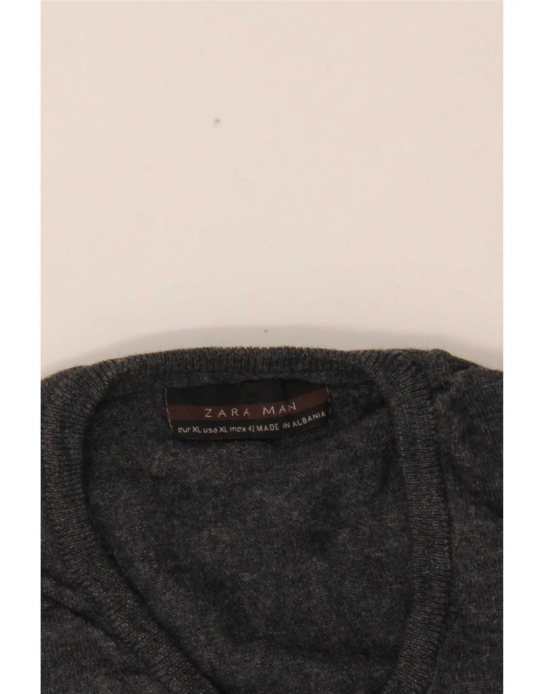 Ανδρικό πουλόβερ Zara με V λαιμόκοψη XL Γκρι