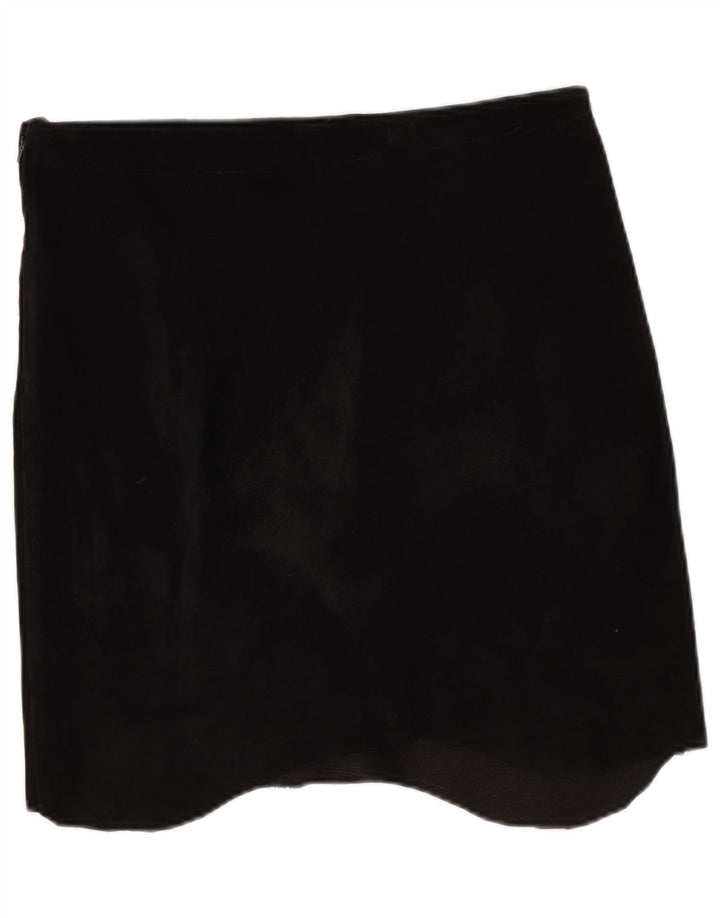 Vintage Γυναικεία Suede Ασύμμετρη Φούστα W32 Μεγάλη Μαύρη