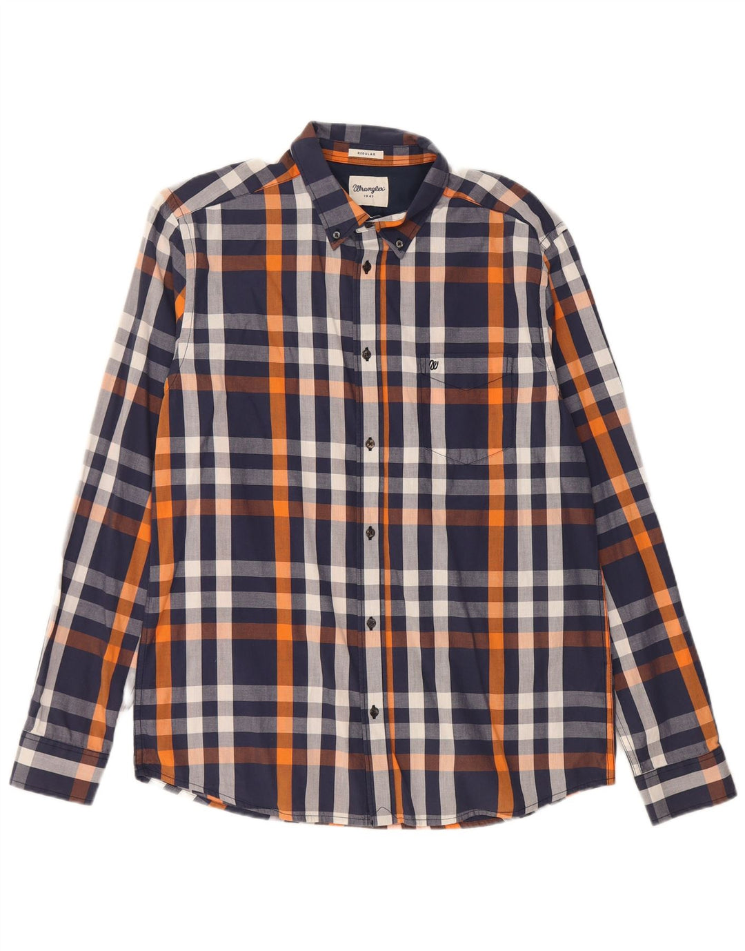 Ανδρικό πουκάμισο Wrangler με κανονική εφαρμογή, μεσαίο μπλε ναυτικό, βαμβακερό