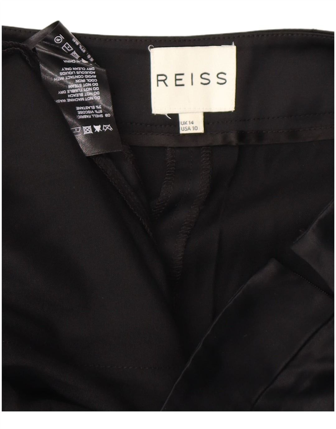 Γυναικείο Casual σορτς REISS UK 14 Large W32 Μαύρη βισκόζη